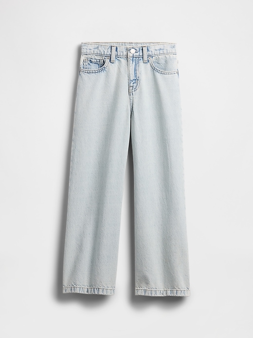 high-rise-jeans mit weitem bein und knöchellänge für kinder