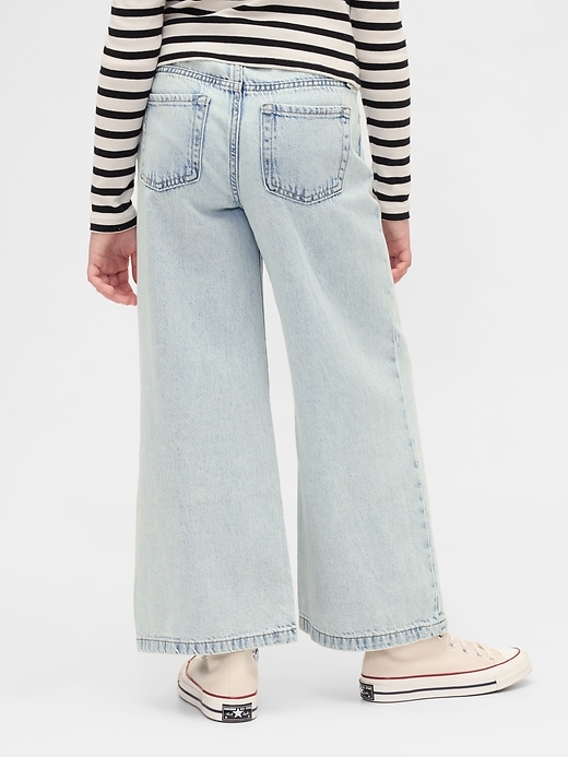 high-rise-jeans mit weitem bein und knöchellänge für kinder