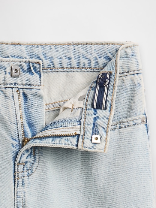 high-rise-jeans mit weitem bein und knöchellänge für kinder
