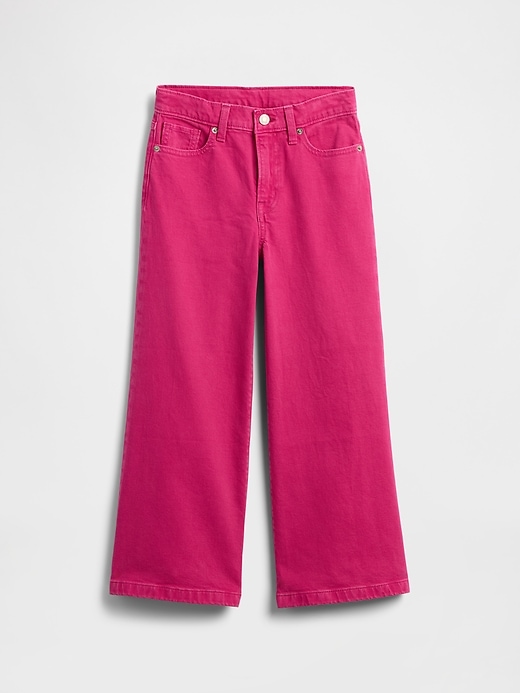 high-rise-jeans mit weitem bein und knöchellänge für kinder