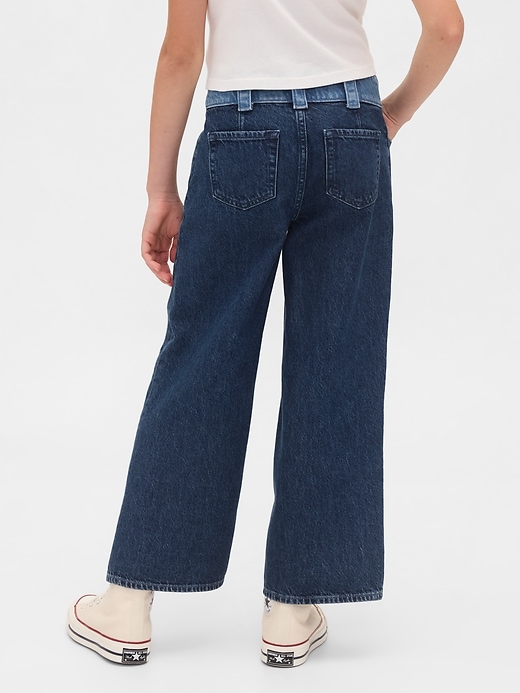high-rise-jeans mit weitem bein und knöchellänge für kinder