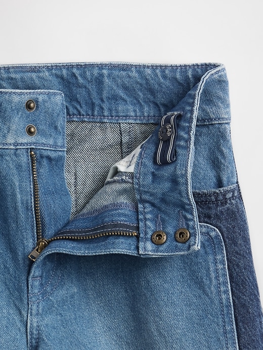 high-rise-jeans mit weitem bein und knöchellänge für kinder