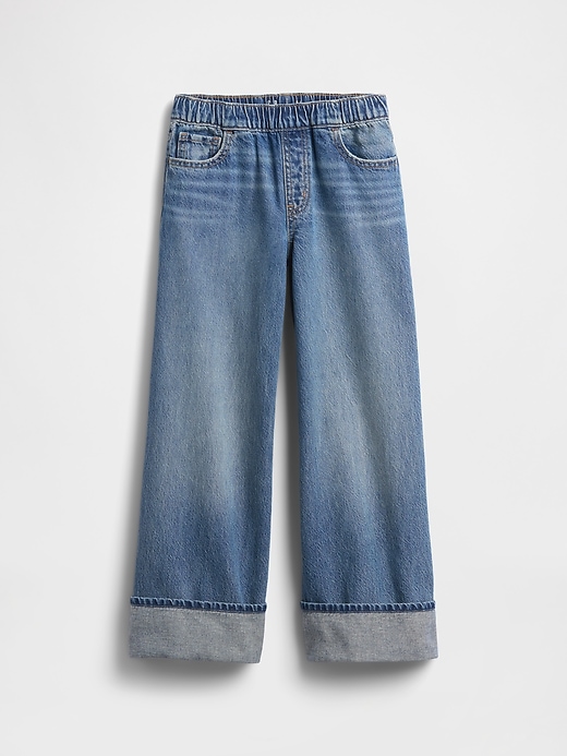 kinder-jeans mit niedrigem bund bequemem weitem bein und baggy-schnitt