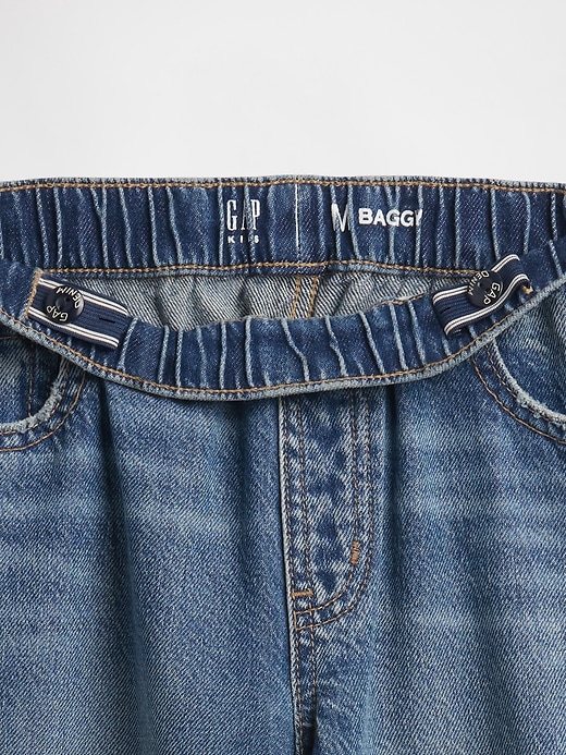 kinder-jeans mit niedrigem bund bequemem weitem bein und baggy-schnitt