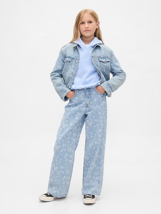 kinder-jeans mit niedrigem bund weitem bein