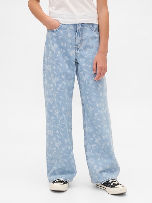 kinder-jeans mit niedrigem bund weitem bein