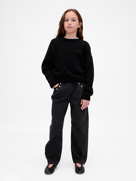 kinder-jeans mit hohem bund und nieten easy barrel jeans