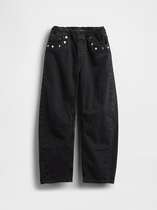 kinder-jeans mit hohem bund und nieten easy barrel jeans