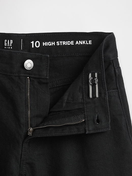 high-rise-jeans mit weitem bein und knöchellänge für kinder