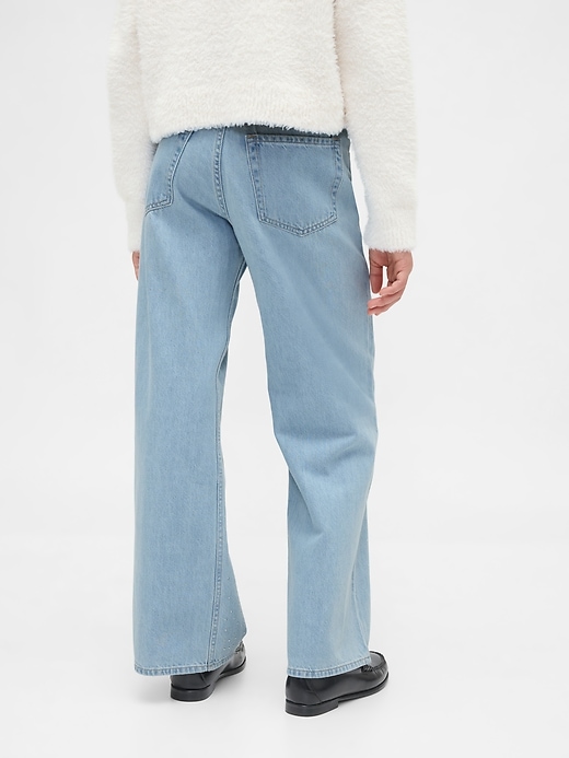 kinder-jeans mit niedrigem bund strasssteinen und weitem bein