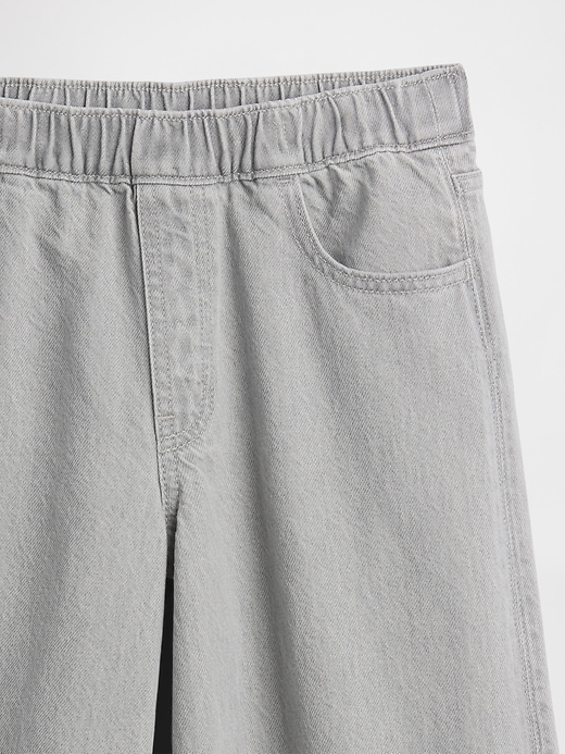 kinder-jeans mit niedrigem bund schleife und geteiltem saum baggy-jeans