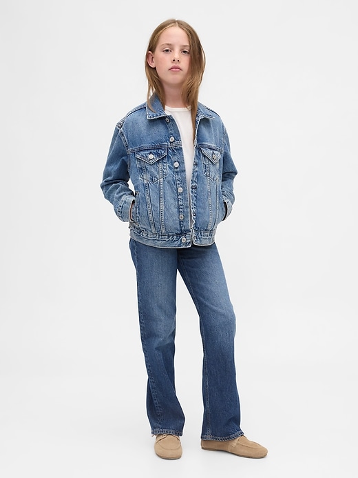kinder-jeans mit niedrigem bund und geradem bein