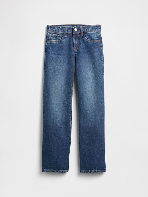 kinder-jeans mit niedrigem bund und geradem bein
