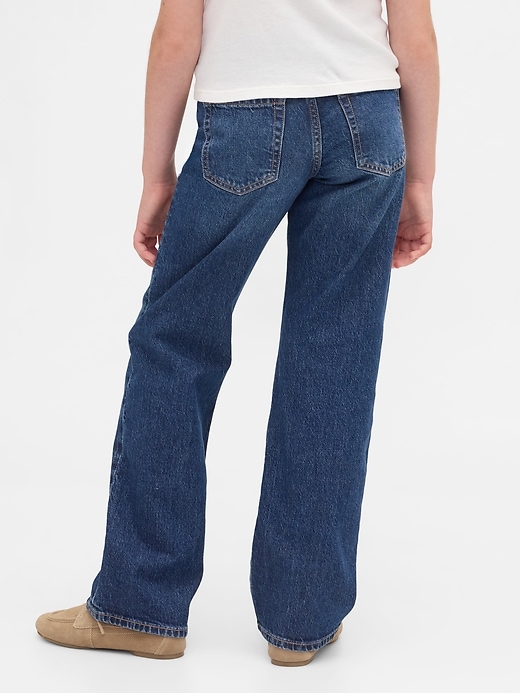 kinder-jeans mit niedrigem bund und geradem bein
