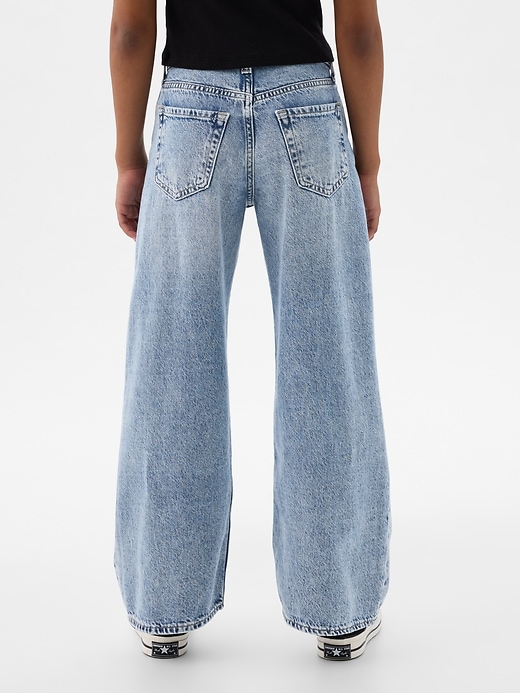 kinder-jeans mit niedrigem bund weitem bein