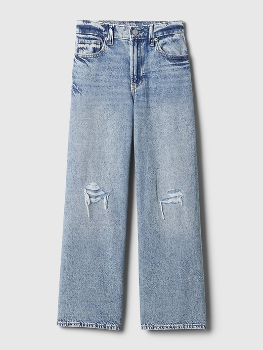 kinder-jeans mit niedrigem bund weitem bein