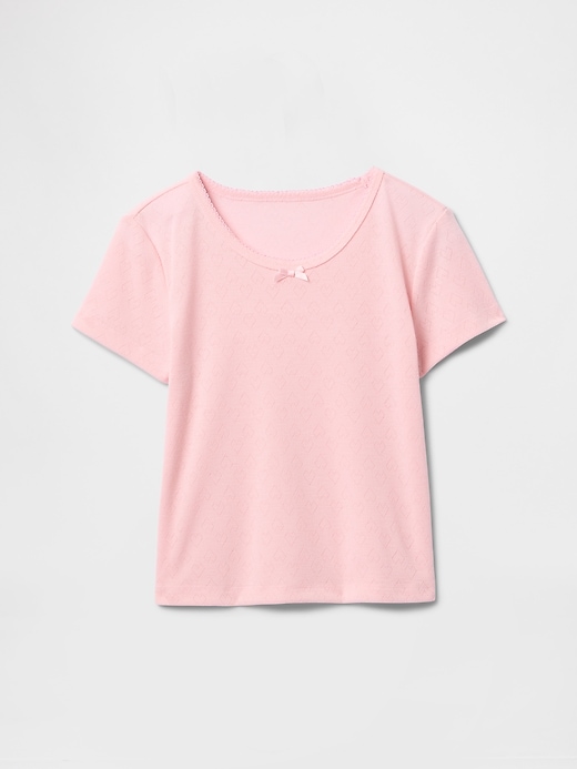 kinder-pyjama-t-shirt aus recyceltem pointelle