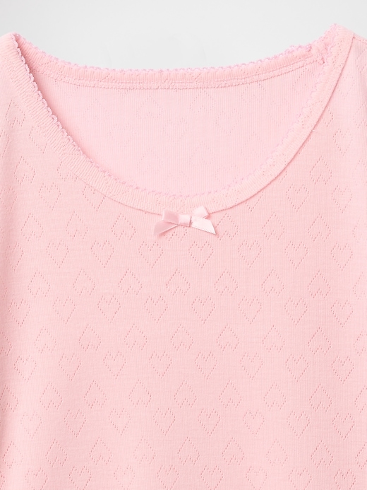 kinder-pyjama-t-shirt aus recyceltem pointelle