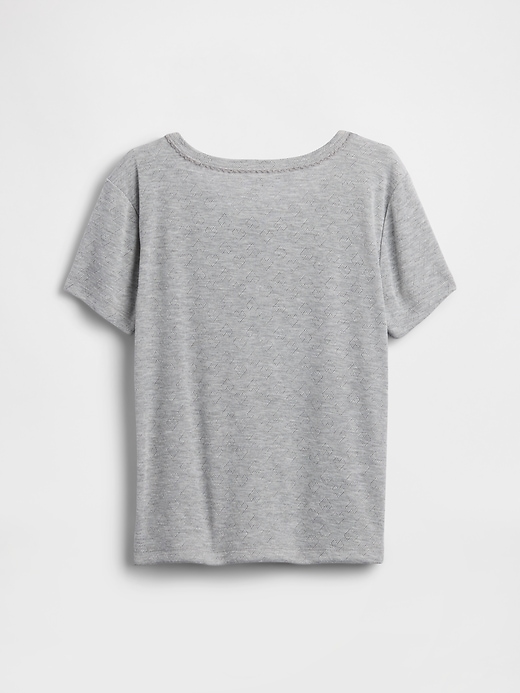 kinder-pyjama-t-shirt aus recyceltem pointelle