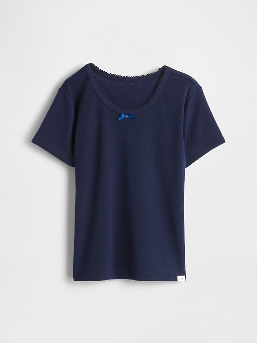 kinder-pyjama-t-shirt aus recyceltem pointelle