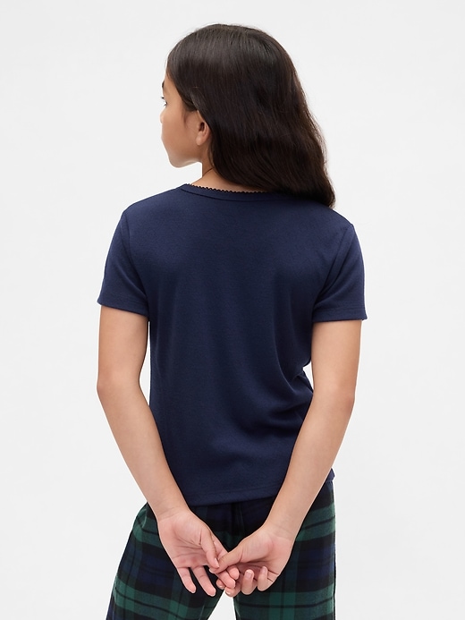 kinder-pyjama-t-shirt aus recyceltem pointelle