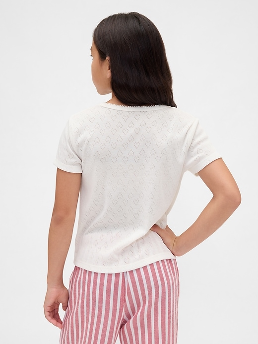 kinder-pyjama-t-shirt aus recyceltem pointelle