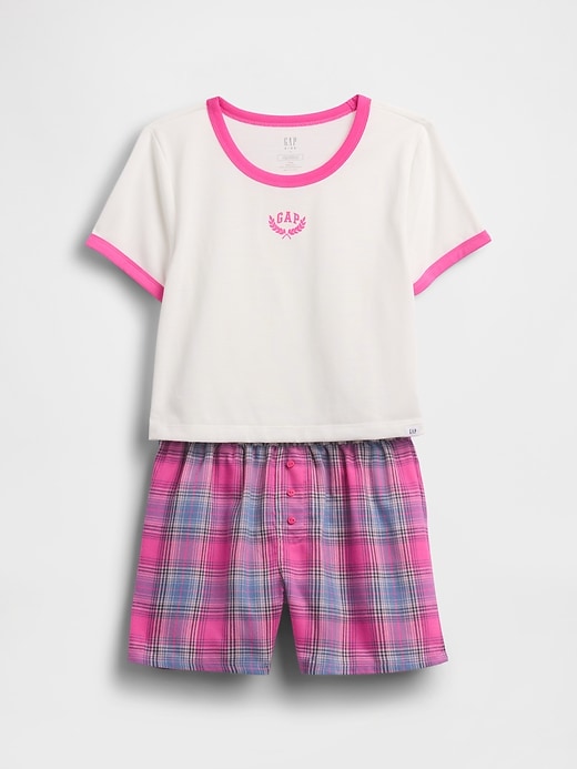 kinder-pyjama-shorts-set aus recycelten materialien