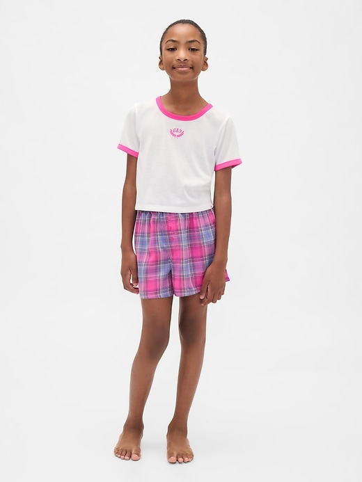 kinder-pyjama-shorts-set aus recycelten materialien