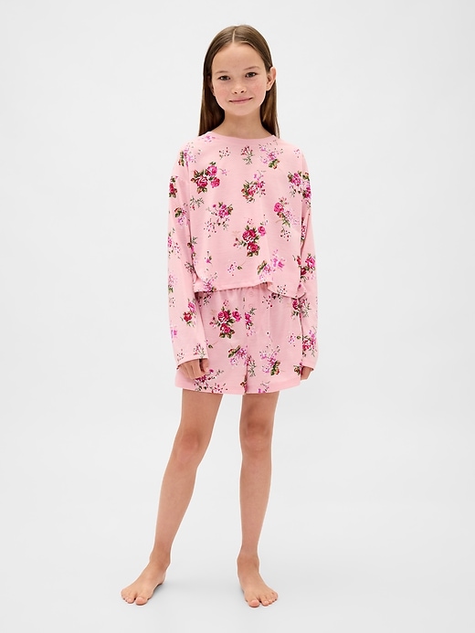 kinder-pyjama-shorts-set aus recycelten materialien