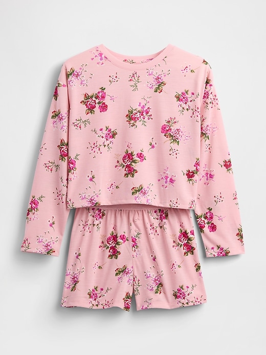 kinder-pyjama-shorts-set aus recycelten materialien