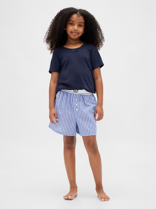 kinder-pyjama-boxershorts aus recyceltem flanell