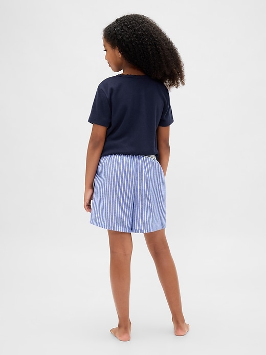 kinder-pyjama-boxershorts aus recyceltem flanell