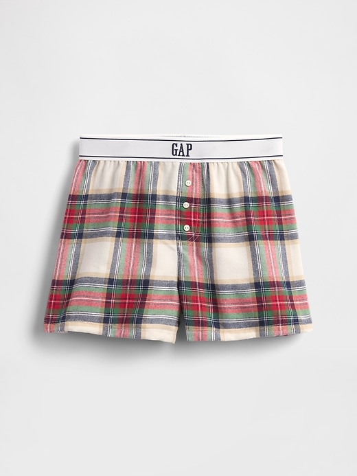 kinder-pyjama-boxershorts aus recyceltem flanell
