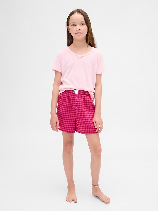kinder-pyjama-boxershorts aus recyceltem flanell