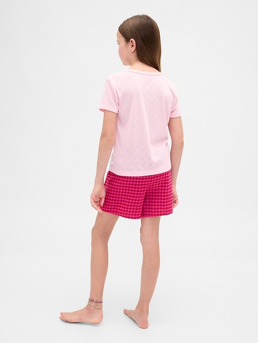 kinder-pyjama-boxershorts aus recyceltem flanell