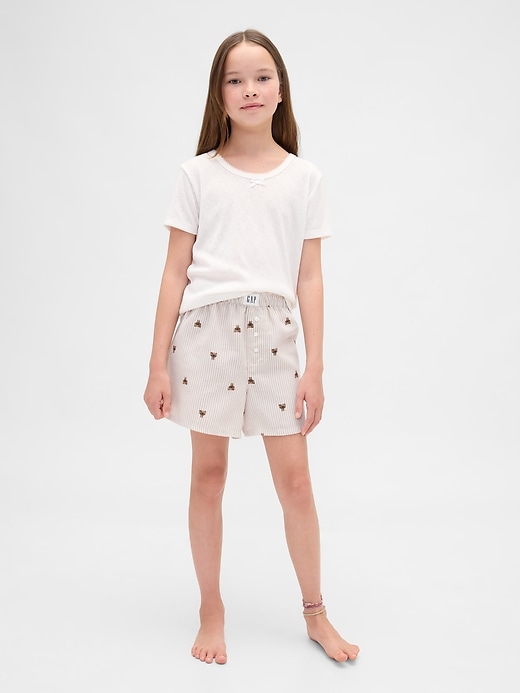 kinder-pyjama-boxershorts aus recyceltem flanell