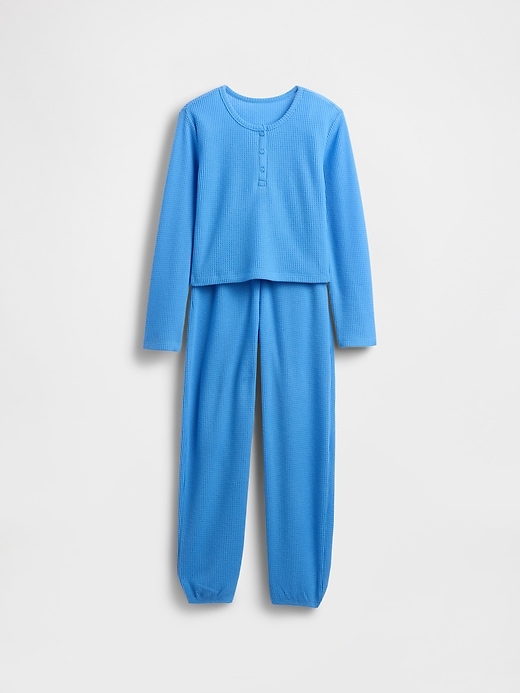 kinder-pyjama-set aus recyceltem waffelstoff