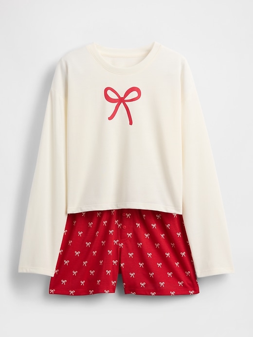 kinder-pyjama-shorts-set aus recycelten materialien