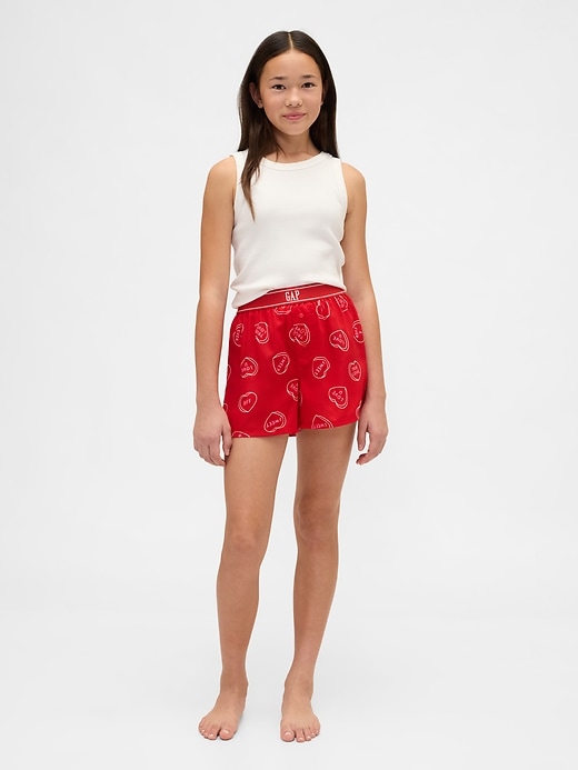 kinder-pyjama-boxershorts aus recyceltem flanell