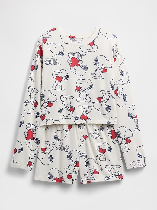 snoopy pyjama-shorts-set aus recyceltem material für kinder