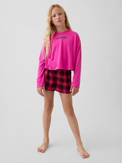 kinder-pyjama-shorts-set aus recycelten materialien