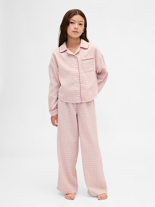 kinder-pyjama-set aus recyceltem flanell