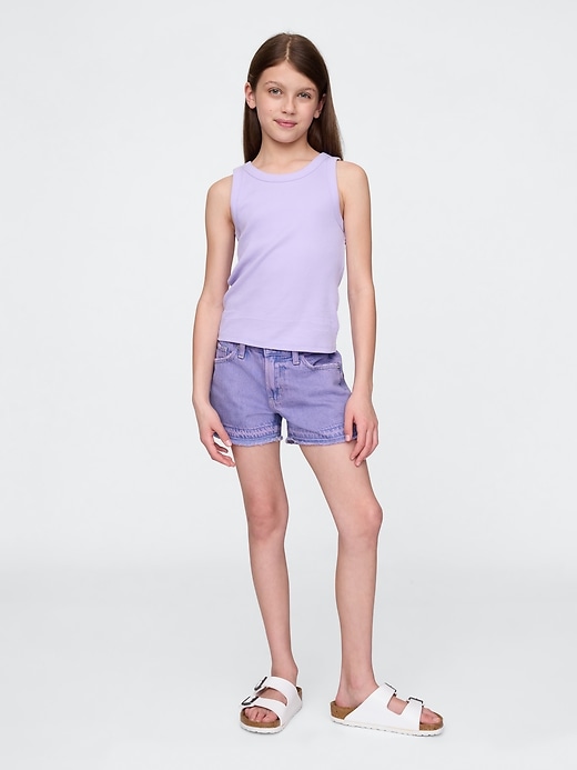 kinder-jeansshorts mit niedrigem bund