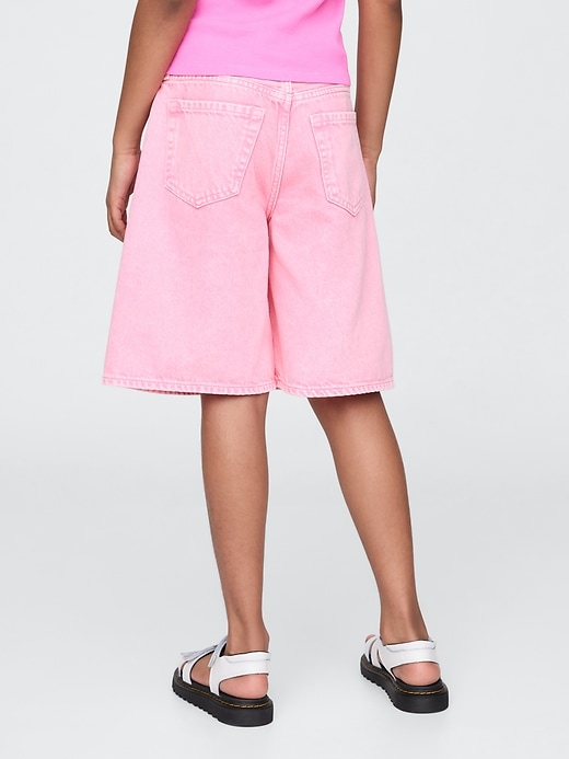 kinder-denim-shorts mit mittelhohem bund und langem schnitt