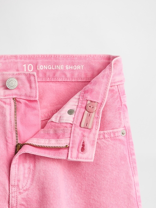 kinder-denim-shorts mit mittelhohem bund und langem schnitt