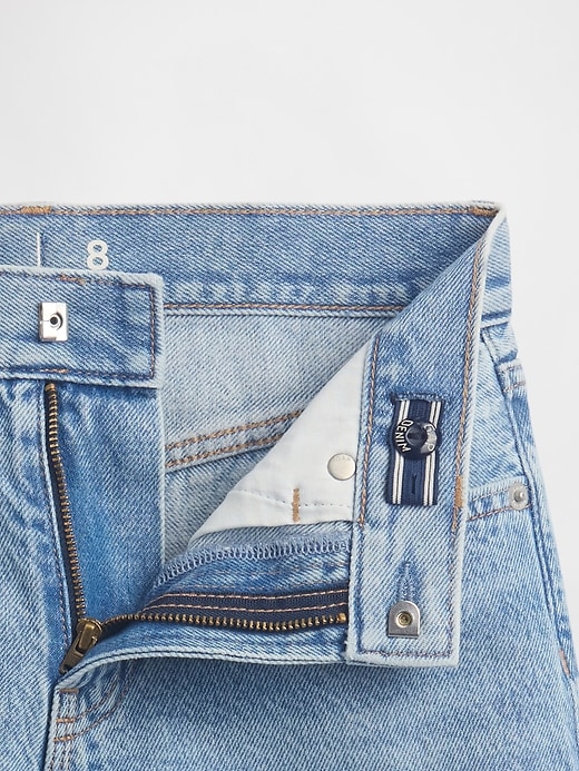 kinder-denim-shorts mit mittelhohem bund und langem schnitt