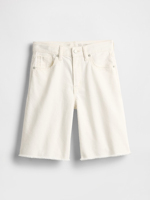 kinder-denim-shorts mit mittelhohem bund und langem schnitt