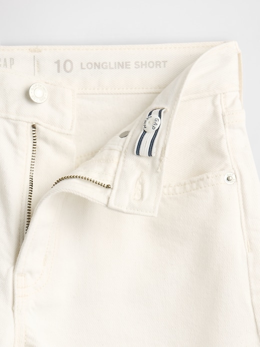 kinder-denim-shorts mit mittelhohem bund und langem schnitt