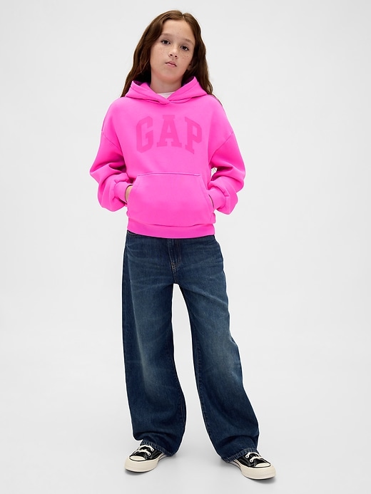 kinder-hoodie im vintage-stil mit weichem logo
