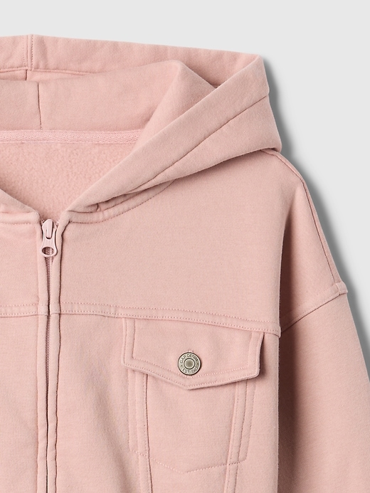 vintage soft crop-kapuzenpullover für kinder mit reißverschluss
